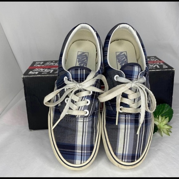 VANS blue NAVY KINGDOM plaid classic shoe blue MENS 6 women’s  8 Navy Ki… - Picture 3 of 8